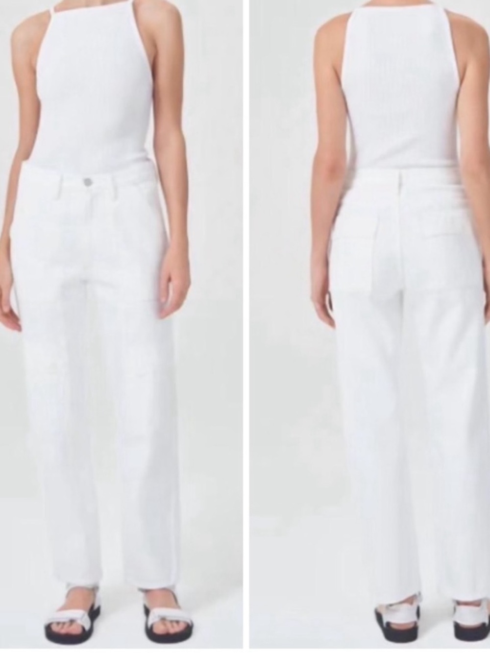 NWOT AGOLDE Cooper Cargo Jeans Milkshake Size 27